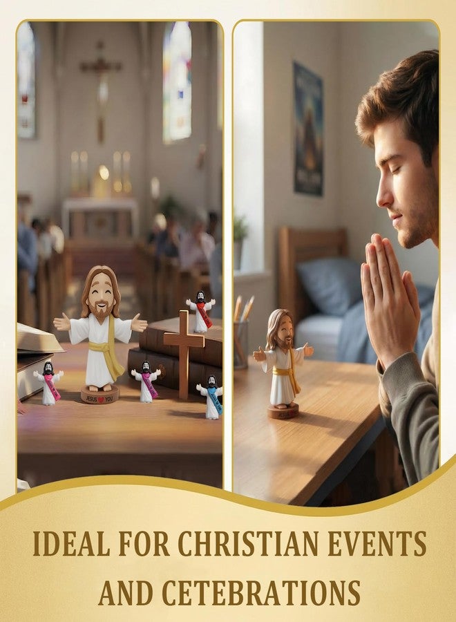 Framad 4" Large Jesus Love You Figures for Car Dashboard, Jesus Loves You Figurines, Miniature Decor Figurines to Hide and Seek Religious - Image 5
